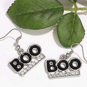 NEW HALLOWEEN BOO BLING DROP EARRINGS